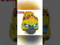 Baldes personalizados de palomitas de maíz para eventos y teatros.