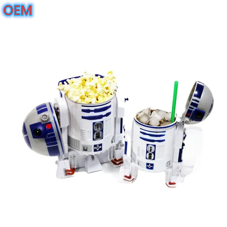 Contenedor de palomitas de maíz de plástico reutilizable Custom Bucket OEM Diseño 3d Popcorn Bucket
