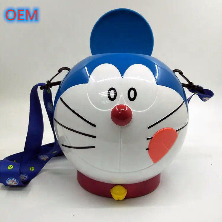 3d dibujos animados cubos de palomitas de maíz reutilizables personalización diseño OEM contenedor de plástico cubos de palomitas de maíz