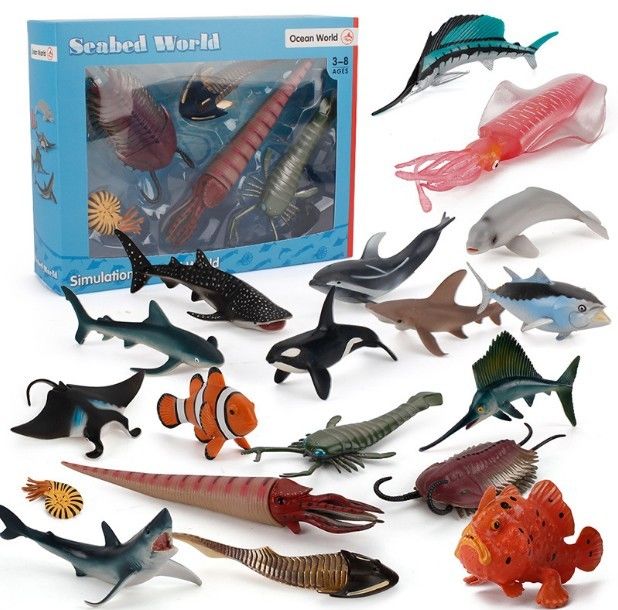 Fabrica OEM personalizada Simulación Vida marina Animales Modelo Kit de Acción Figuras Educación en miniatura