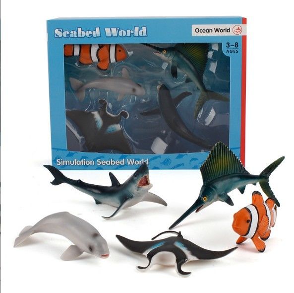 Fabrica OEM personalizada Simulación Vida marina Animales Modelo Kit de Acción Figuras Educación en miniatura