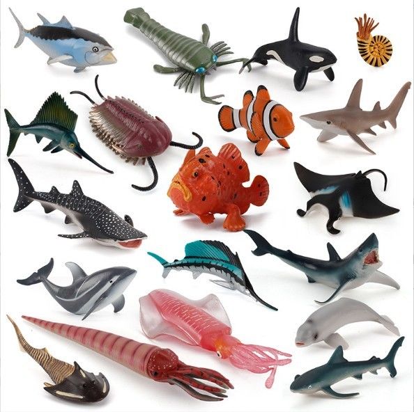 Fabrica OEM personalizada Simulación Vida marina Animales Modelo Kit de Acción Figuras Educación en miniatura