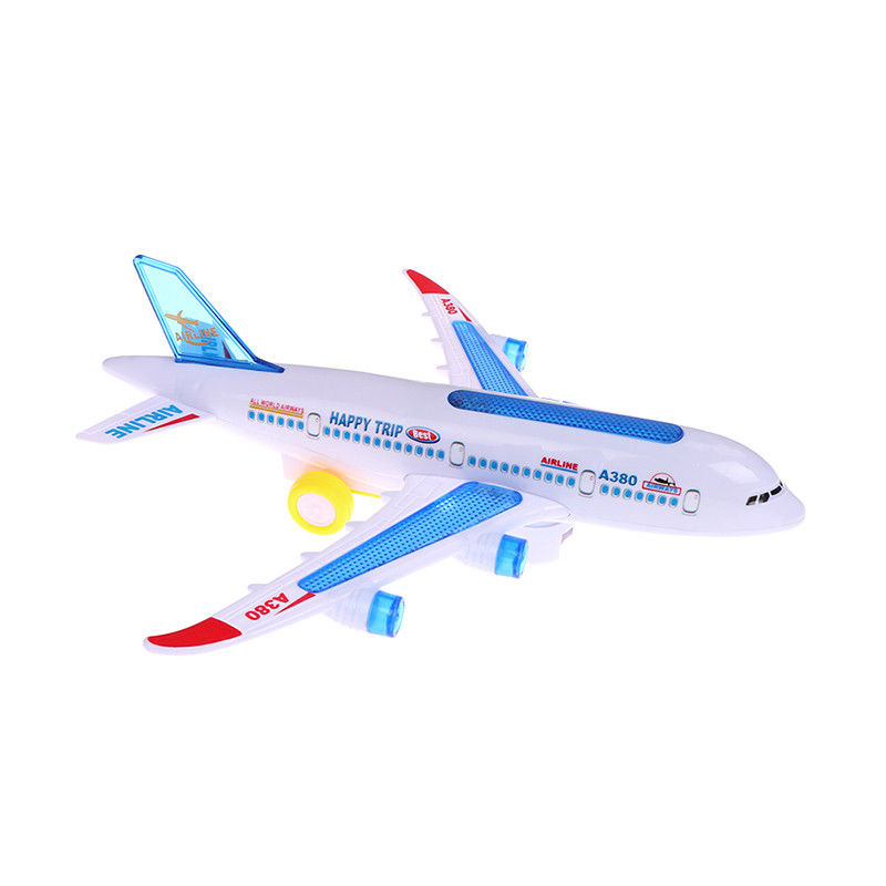 Ensamblaje DIY Airbus Avión piloto automático Relámpago Sonido Musical Iluminación juguetes Avión eléctrico juguete para niños Niños