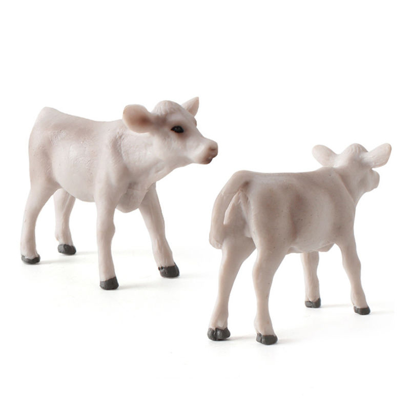 Juguetes de diversión para zoológicos y granjas Modelo de vaca Figura de acción Figura de animal simulada Modelos de plástico