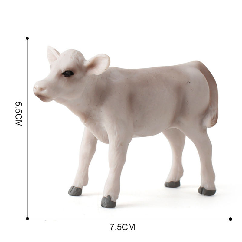 Juguetes de diversión para zoológicos y granjas Modelo de vaca Figura de acción Figura de animal simulada Modelos de plástico