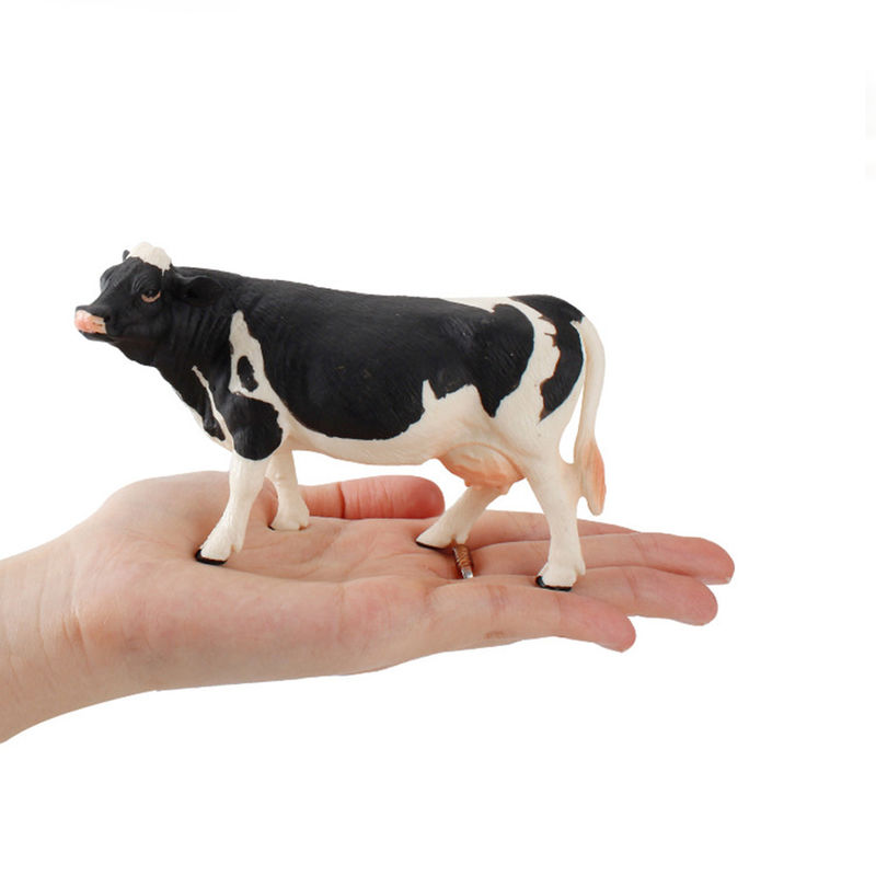 Juguetes de diversión para zoológicos y granjas Modelo de vaca Figura de acción Figura de animal simulada Modelos de plástico