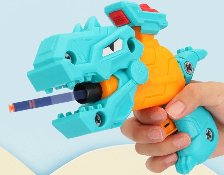 Arma de juguete para niños DIY Desmontaje de bebés Dinosaurio balas blandas armas de juguete EVA esponja rompecabezas modelo de arma ensamblado