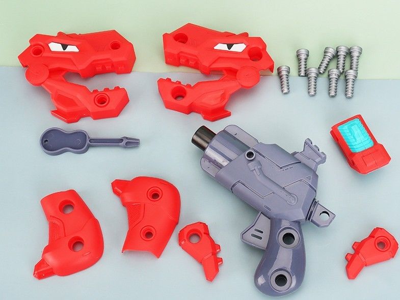 Arma de juguete para niños DIY Desmontaje de bebés Dinosaurio balas blandas armas de juguete EVA esponja rompecabezas modelo de arma ensamblado