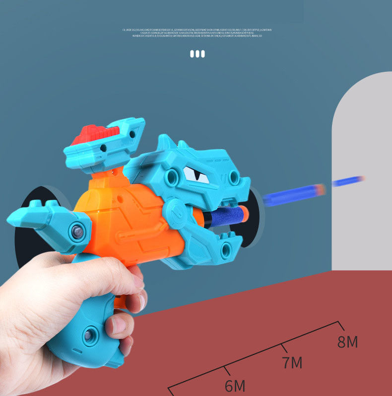 Arma de juguete para niños DIY Desmontaje de bebés Dinosaurio balas blandas armas de juguete EVA esponja rompecabezas modelo de arma ensamblado