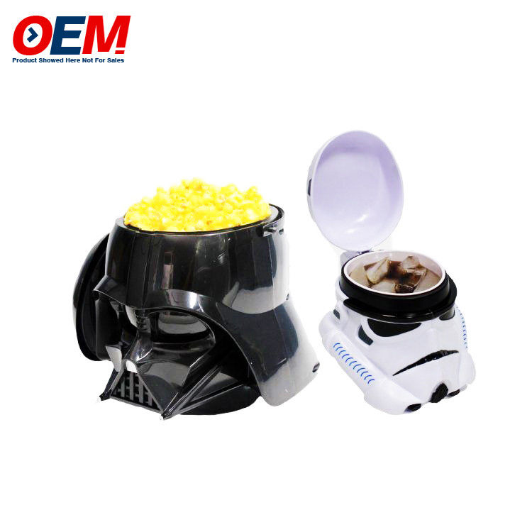 Contenedor de palomitas de maíz de plástico personalizado Impreso Estrella de cine Balde de palomitas de maíz de cine con tapa