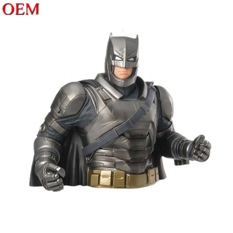 Juguetes personalizados Fabricante de juguetes personalizados 3D Bat-Man Juguete caja de dinero figuras de plástico de OEM