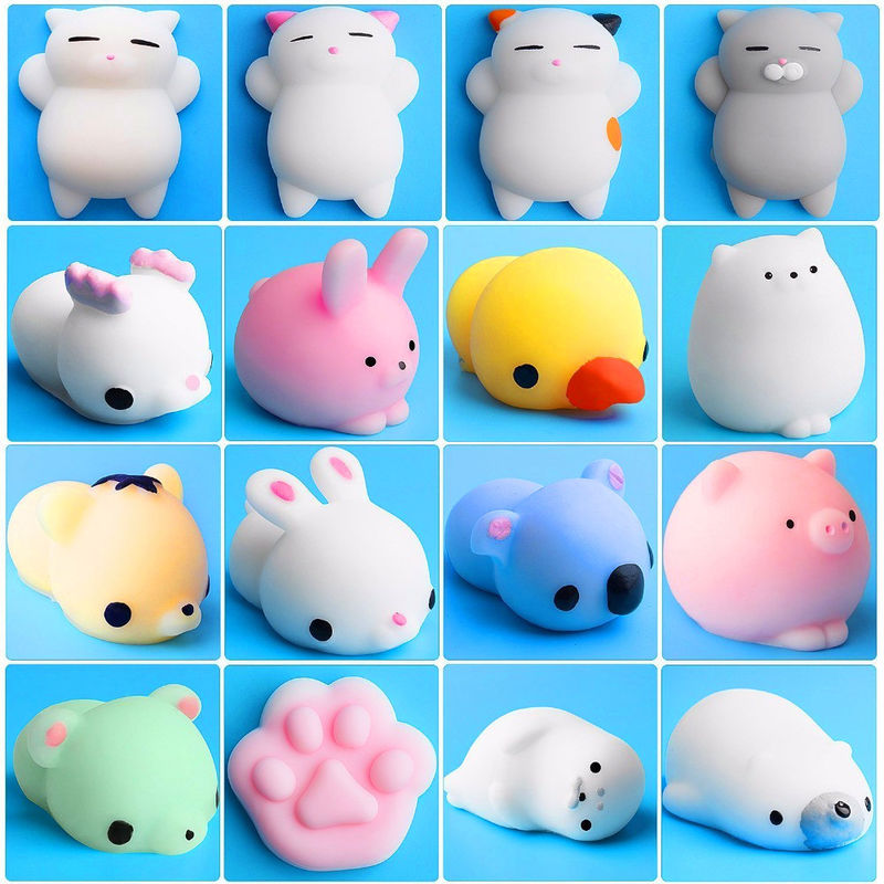 Fabrica OEM personalizado Animal Antistress Slimy Presionar juguetes divertidos juguetes Mini Mochi Squishy juguete