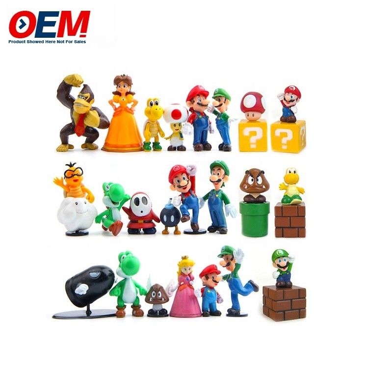 Juguetes de plástico de PVC de vinilo a medida de fábrica Juguetes personalizados de Kawaii Figure Mario