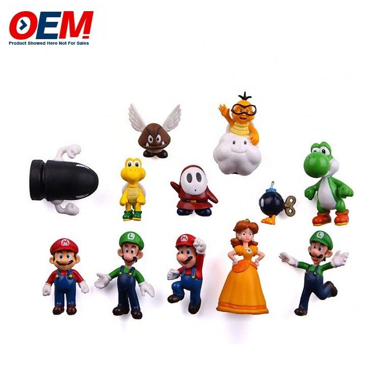 Juguetes de plástico de PVC de vinilo a medida de fábrica Juguetes personalizados de Kawaii Figure Mario