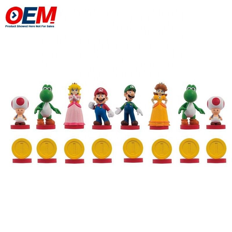 Juego de ajedrez de personajes de plástico PVC personalizado, figuras OEM, juego de tablero de ajedrez, juguete de ajedrez divertido