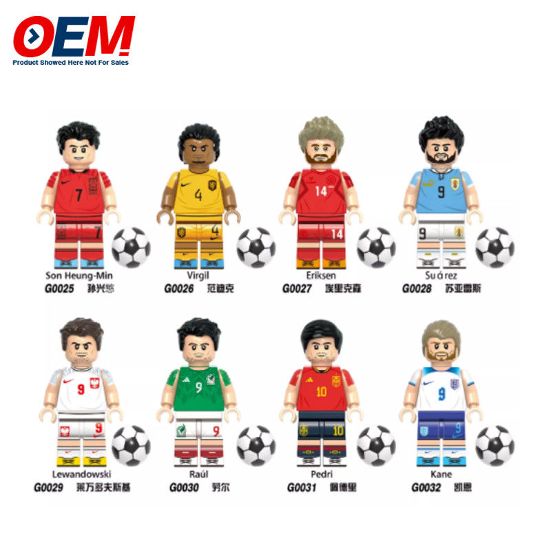 CustomG0104 XT1003 Nuevo jugador de fútbol famoso Neymar Messi Ronaldo Suárez Personaje Mini Block Figure Juguete de plástico