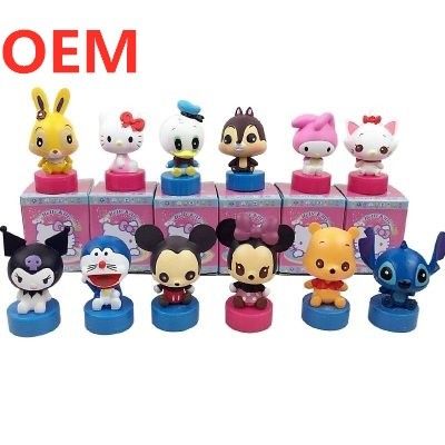 OEM personalizado Mini Stamper de dibujos animados juguete 3d figura Stamper sello de tinta de sello de plástico juguete para niños material ecológico 5000PCS