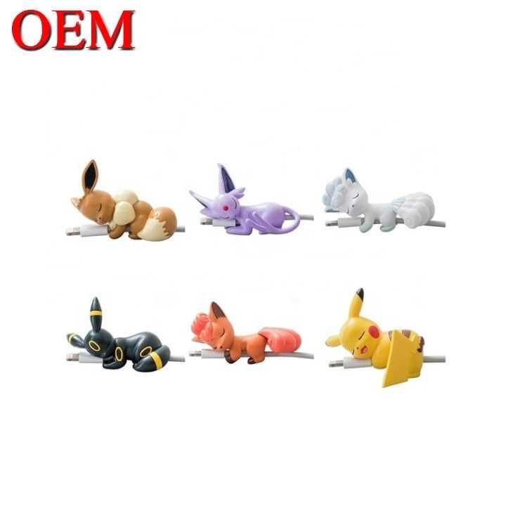 Fabrica Custom OEM linda 3D Mini Figure Anime Cable de teléfono mordedura juguete personalizado de plástico PVC juguetes de vinilo