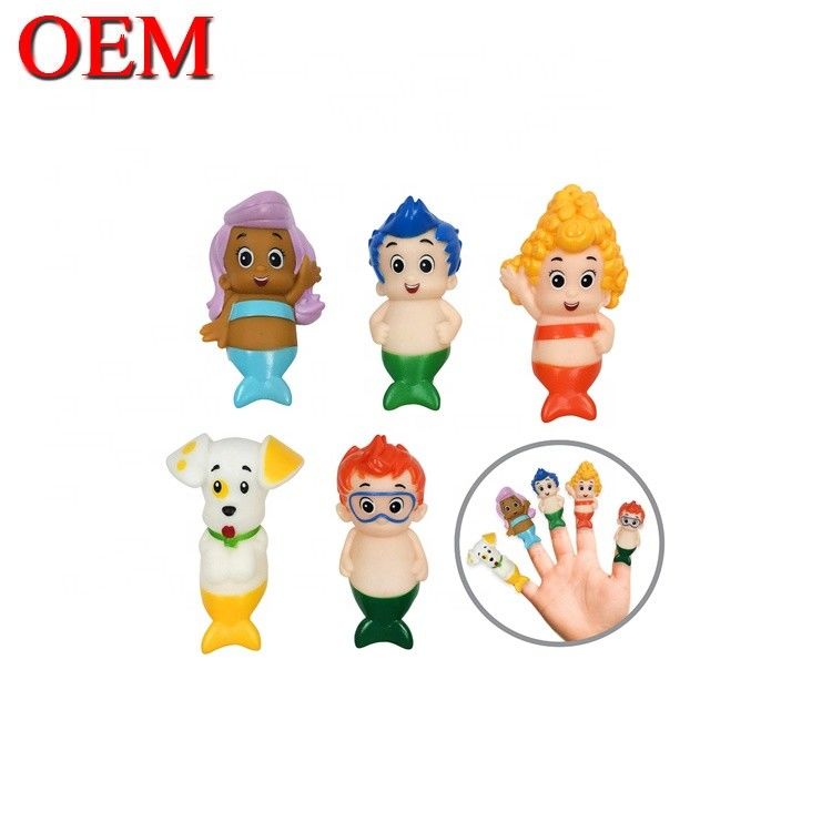 Figura de plástico 3D Finger Puppet juguetes de juego de mano OEM para niños Personalizado Figura de plástico