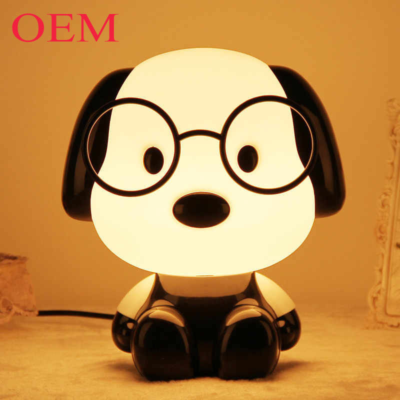 Animales dibujos animados perros luz nocturna portátil de decoración del hogar lámpara de mesa