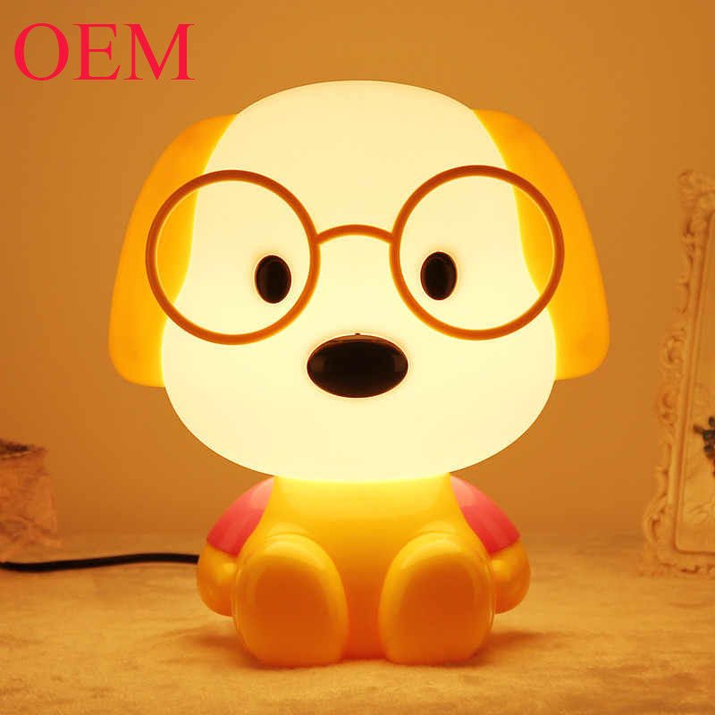 Animales dibujos animados perros luz nocturna portátil de decoración del hogar lámpara de mesa