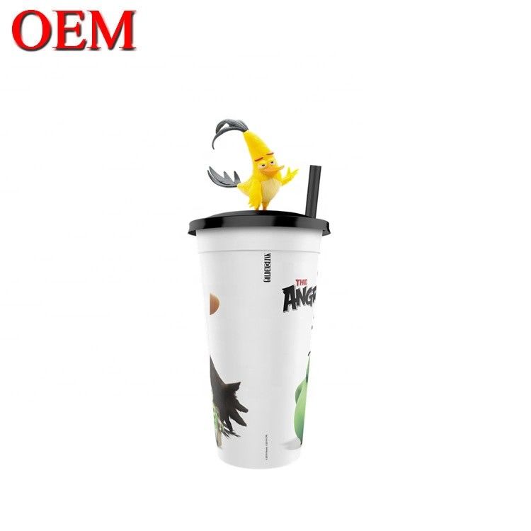 Figura de plástico personalizado OEM Cup Topper Figuras Crear Figura de cumpleaños Decoración de taza