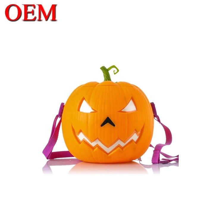 Contenedor de comida en 3D personalizado con activación por voz en forma de calabaza luminosa de palomitas de maíz OEM