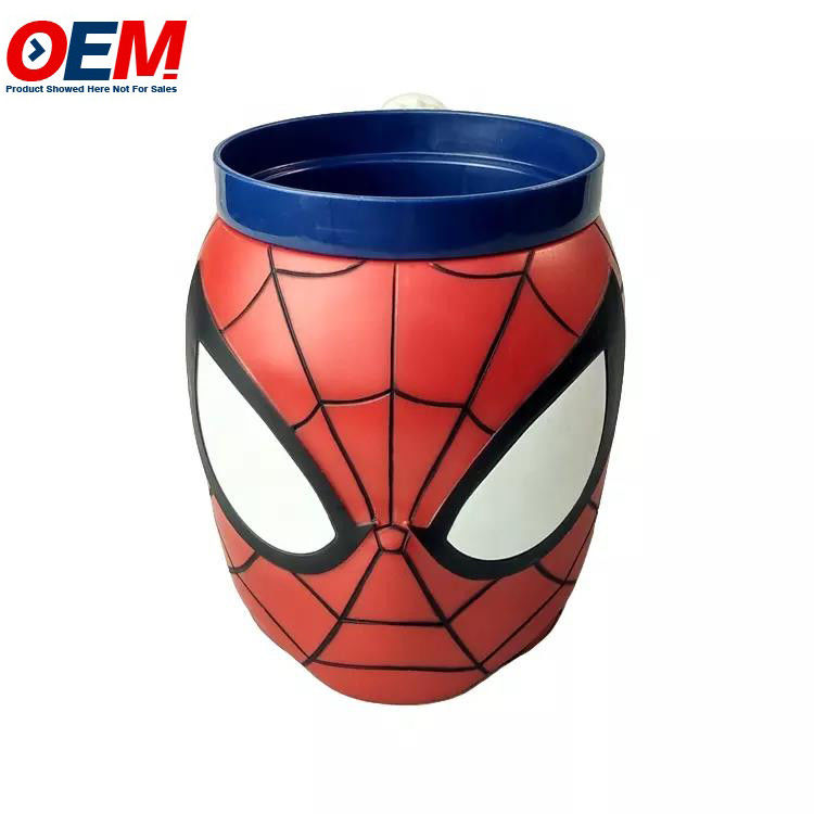 Contenedor de plástico 3d figurativo dibujo animado de palomitas de maíz Contenedor de dulces de palomitas de maíz Cookie Bucket