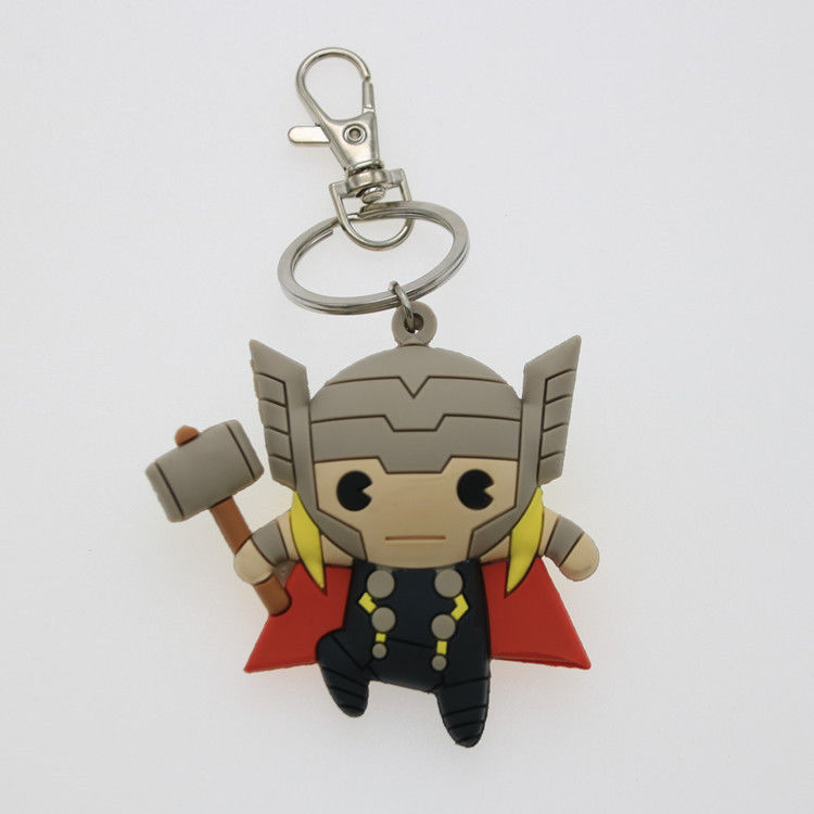 Anime de dibujos animados en 3D personalizado Capitán América Clavier de caucho Clavier de PVC para bolso escolar