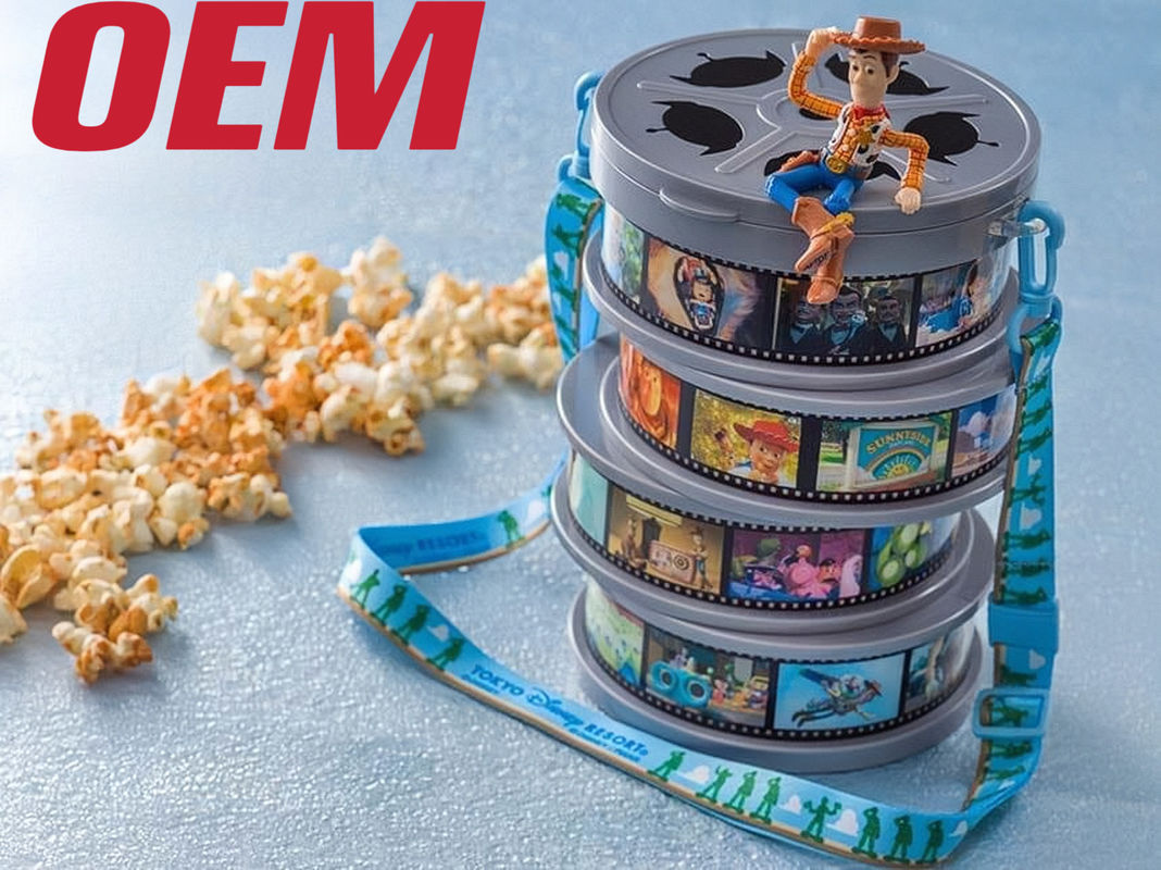 Lámpara de palomitas de maíz personalizada Bucket de palomitas de maíz OEM Bucket de plástico de palomitas de maíz Crear un personaje Bucket de palomitas de maíz
