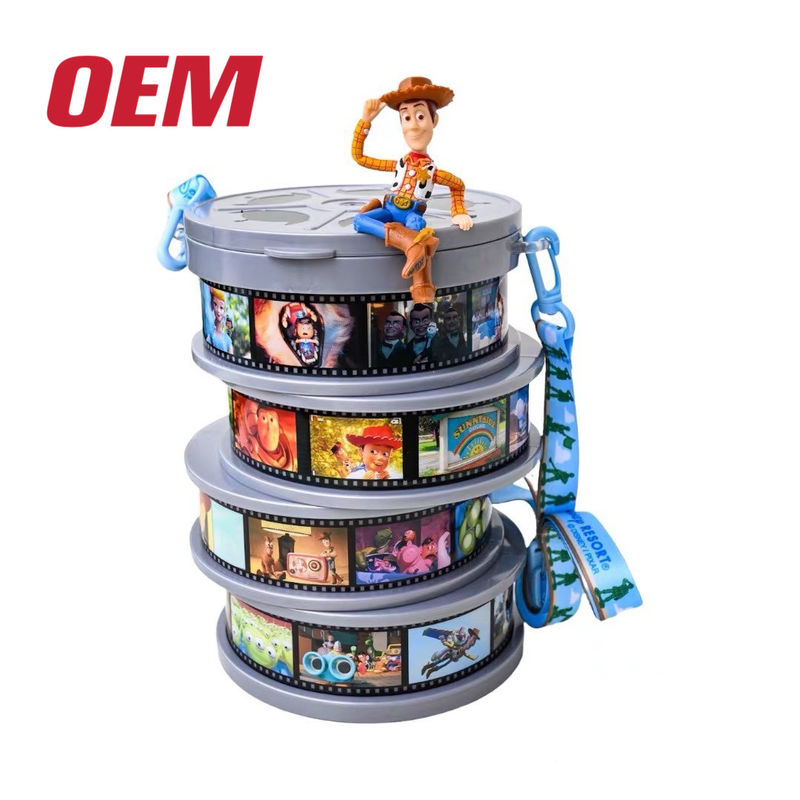 Fabrica personalizada Caracter Forma de palomitas de maíz Bucket hacer 30oz de palomitas de maíz Contenedor de plástico