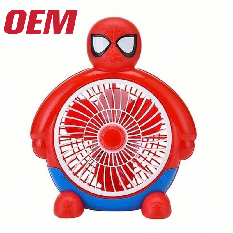 Mini ventilador de refrigeración portátil OEM de verano ventilador portátil hecho de mano linda batería de litio plegable de plástico dibujo animado de verano