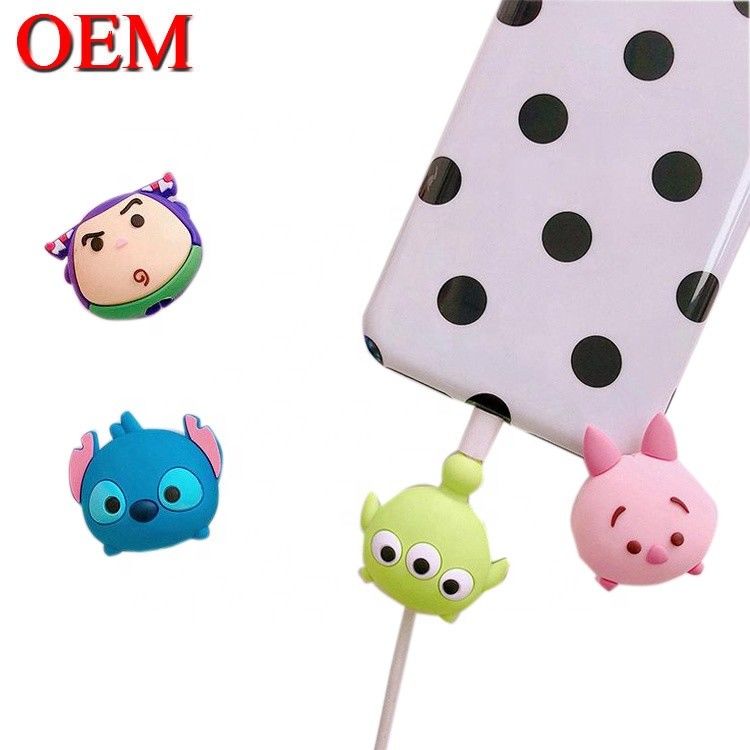 Personalizado Mini Cute USB juguete OEM Cute dibujos animados Cable mordeduras figuras hacer Plsstic cargador de datos de animales mordeduras juguete accesorio