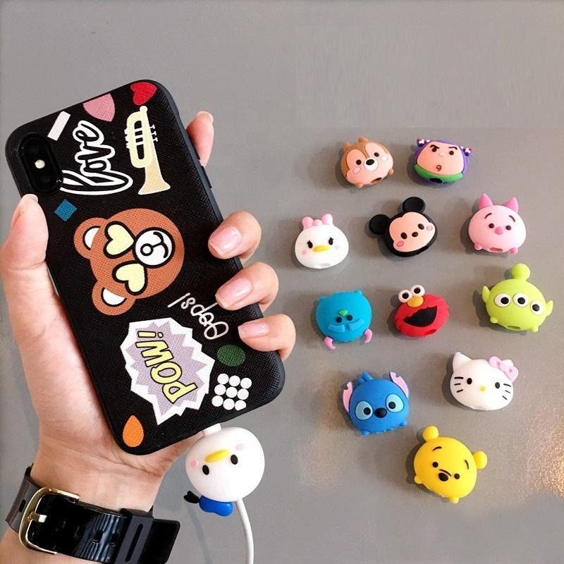 Personalizado Mini Cute USB juguete OEM Cute dibujos animados Cable mordeduras figuras hacer Plsstic cargador de datos de animales mordeduras juguete accesorio