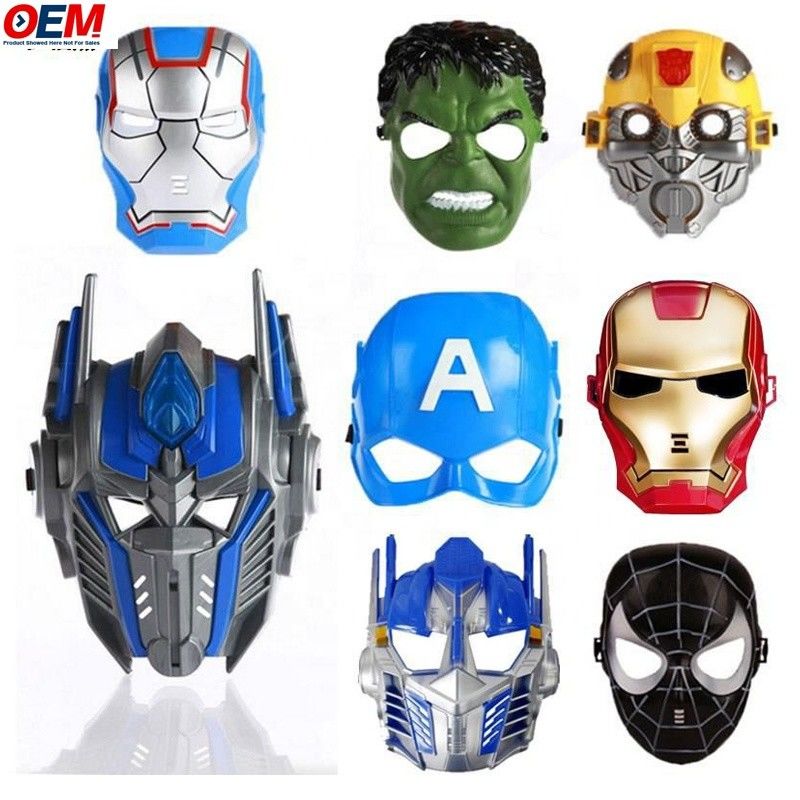 Máscaras personalizadas de Halloween Superhéroe de PVC Araña Héroe de Hierro Hulk Capitán América Máscaras Cosplay Trajes Máscara facial