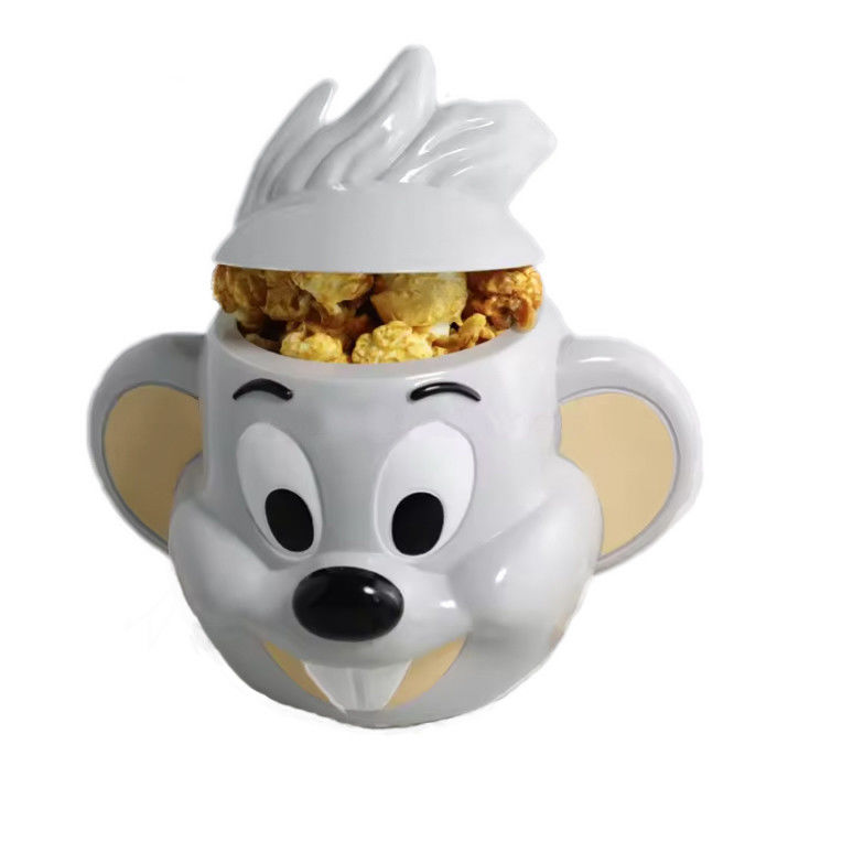 Diseño de personajes de dibujos animados de popcorn de plástico para películas