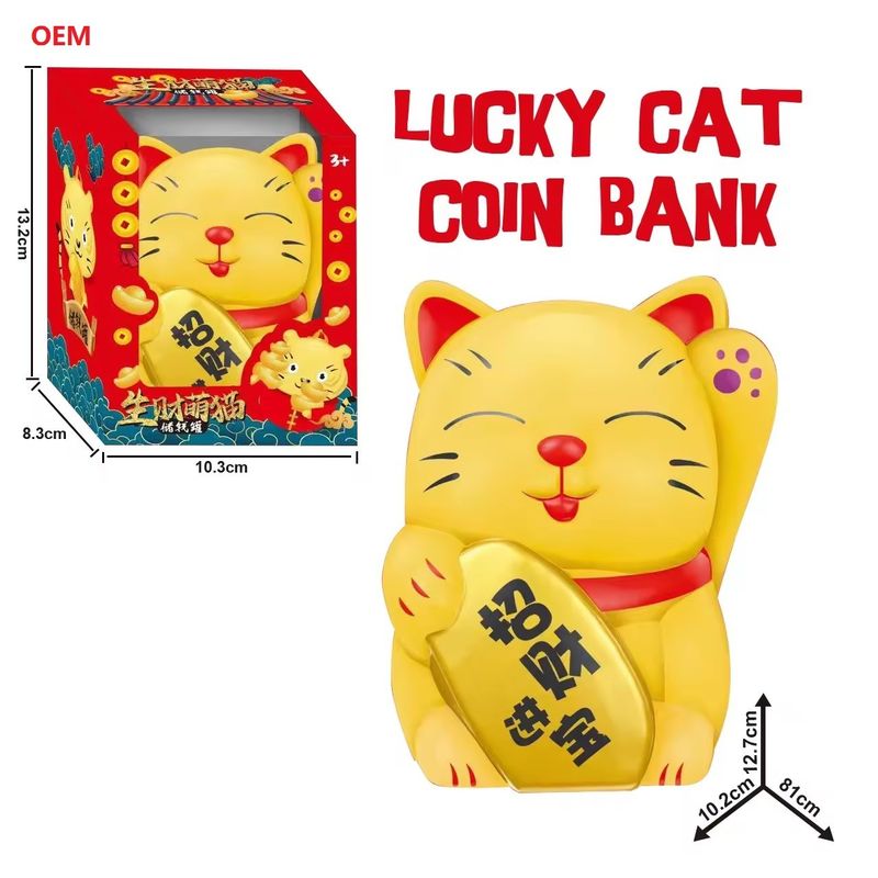 OEM aceptado Lucky Cat Moneda de banco caja de dinero para niños Nota de color personalizada Solo OEM