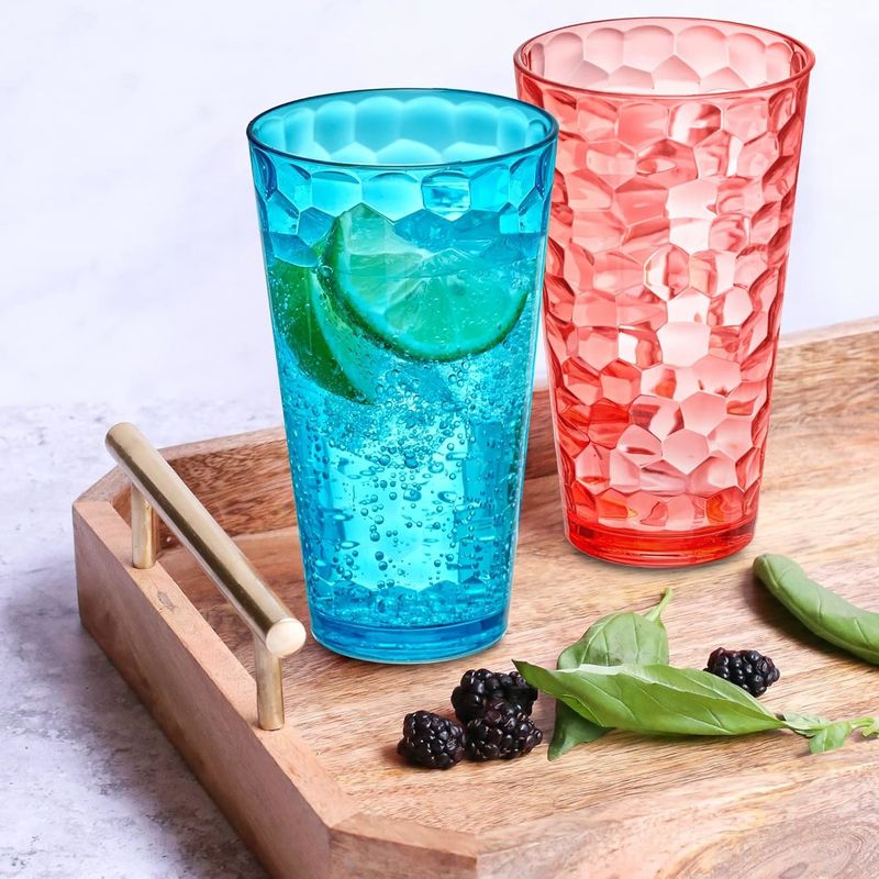 Tumbler de acrílico con tapa y paja de doble pared de colores mixtos copas de plástico reutilizables con su propio diseño