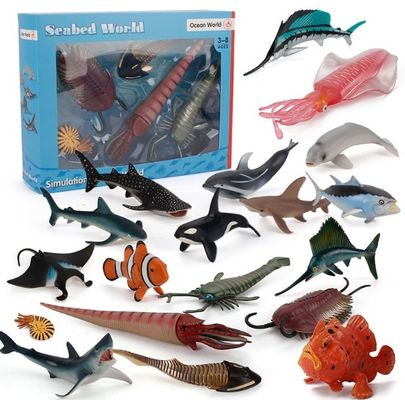 Fabrica OEM personalizada Simulación Vida marina Animales Modelo Kit de Acción Figuras Educación en miniatura