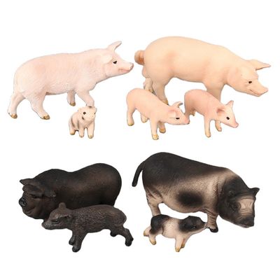 Simulación personalizada Animales Modelos de juguetes Conjuntos de cerdo Figuras de acción de plástico Juguetes educativos