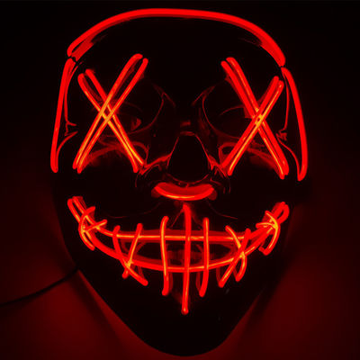 Máscara de Halloween a medida máscara LED brillante palabras negras máscaras de Halloween LED máscara facial