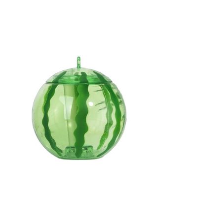 Taza de plástico en forma de fruta con paja Taza de té con leche dulce Botella de jugo portátil