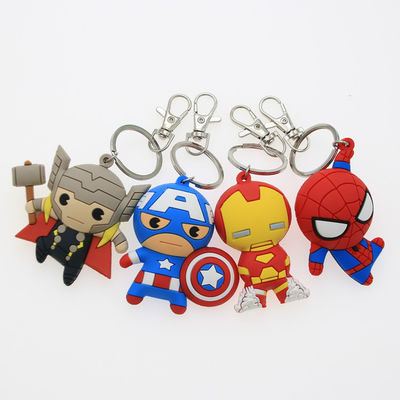 juguetes personalizados hacen 3D dibujos animados Capitán América Clavier de caucho Clavier de PVC personalizado