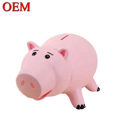 Cartoon personalizado lindo ahorro de dinero Monedas de cerdo rosa Banco caja de dinero de plástico