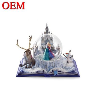 personalizado Light Up Water Globe OEM Película Princesa Globo de Nieve juguetes con música