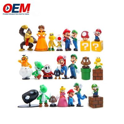 Juguetes de plástico de PVC de vinilo a medida de fábrica Juguetes personalizados de Kawaii Figure Mario