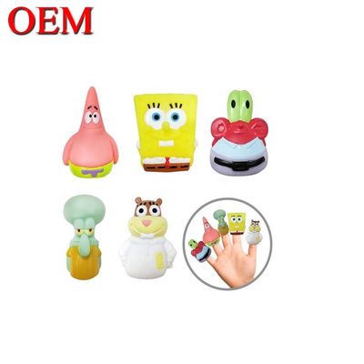 Figura de plástico 3D Finger Puppet juguetes de juego de mano OEM para niños Personalizado Figura de plástico