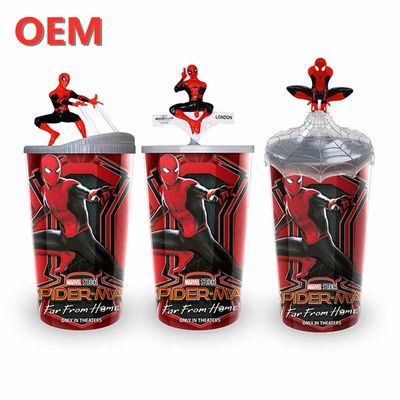 OEM personalizado DC copa de paja dibujos animados copa de bebida llavero accesorios figura personalizada