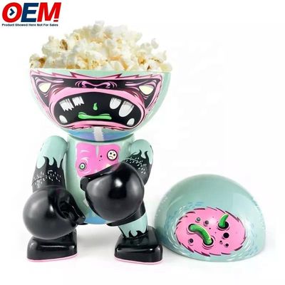 Cubo de palomitas de maíz de plástico hecho a medida Anime Arte muñeca juguete caja de exhibición Cubo de palomitas de maíz de maíz de maíz